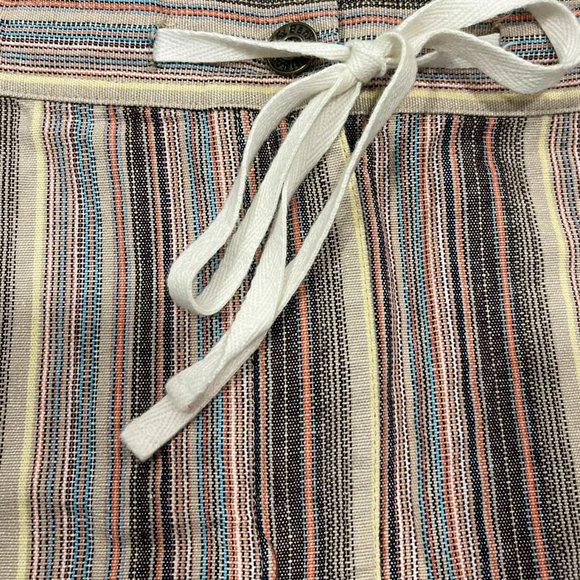 Christopher & Banks‎ Women's 100% Cotton Striped Drawstring Skirt, Size 14 - Picture 4 of 7